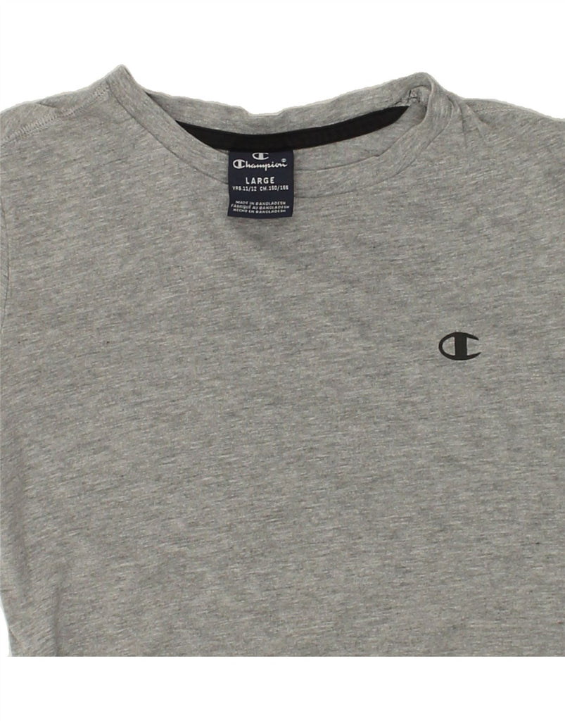 CHAMPION Boys T-Shirt Top 11-12 Years Large Grey Cotton | Vintage Champion | Thrift | Second-Hand Champion | Used Clothing | Messina Hembry 