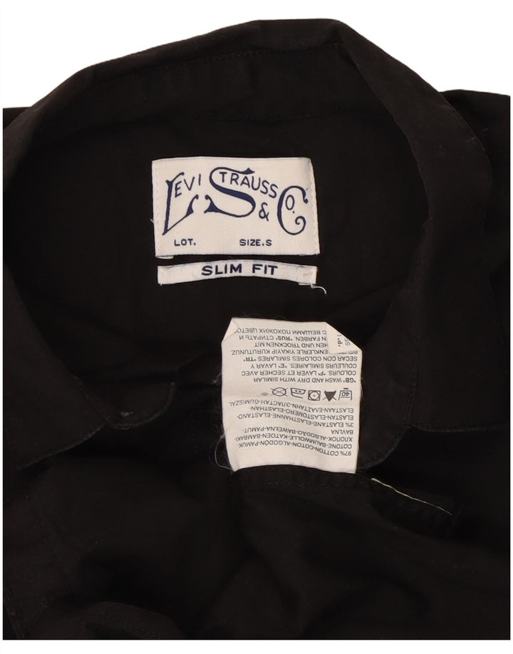 Levi's Mens Short Sleeve Slim Fit Shirt Small Black Cotton