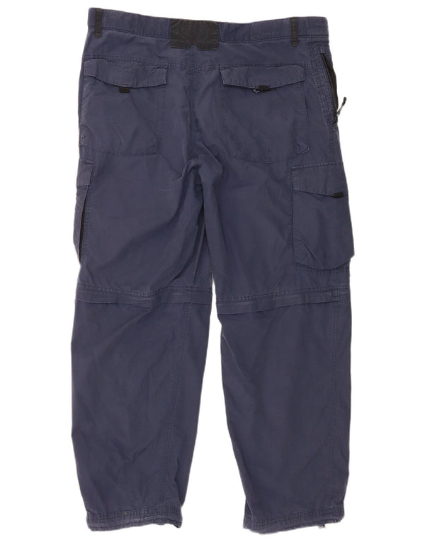 Marks & Spencer Mens Straight Regular Fit Cargo Trousers W38 L29 Navy Blue