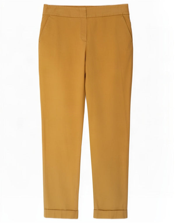Massimo Dutti Womens Slim Chino Trousers W32 L30 Yellow Cotton