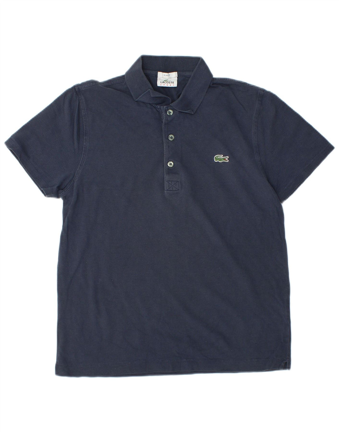 LACOSTE Mens Slim Fit Polo Shirt Size 4 Medium Navy Blue Cotton