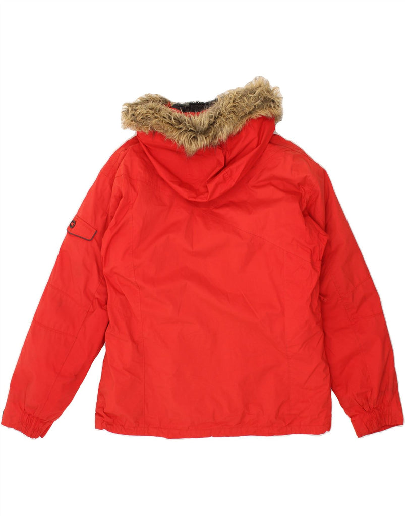 COLUMBIA Womens Interchange Hooded Windbreaker Jacket UK 16 Large Red Vintage Columbia and Second-Hand Columbia from Messina Hembry 