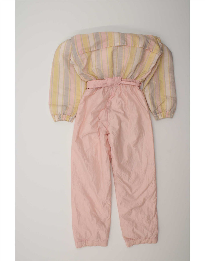 Colmar Womens Hooded Ski Jumpsuit IT 42 Small  Pink Striped Polyamide
