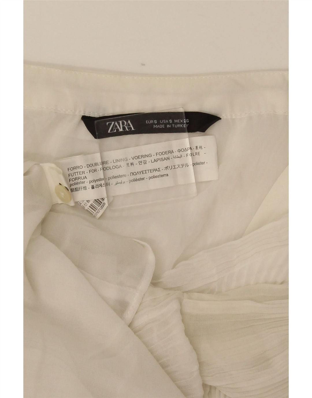 Zara Womens Shirt Blouse UK 10 Small White Polyester
