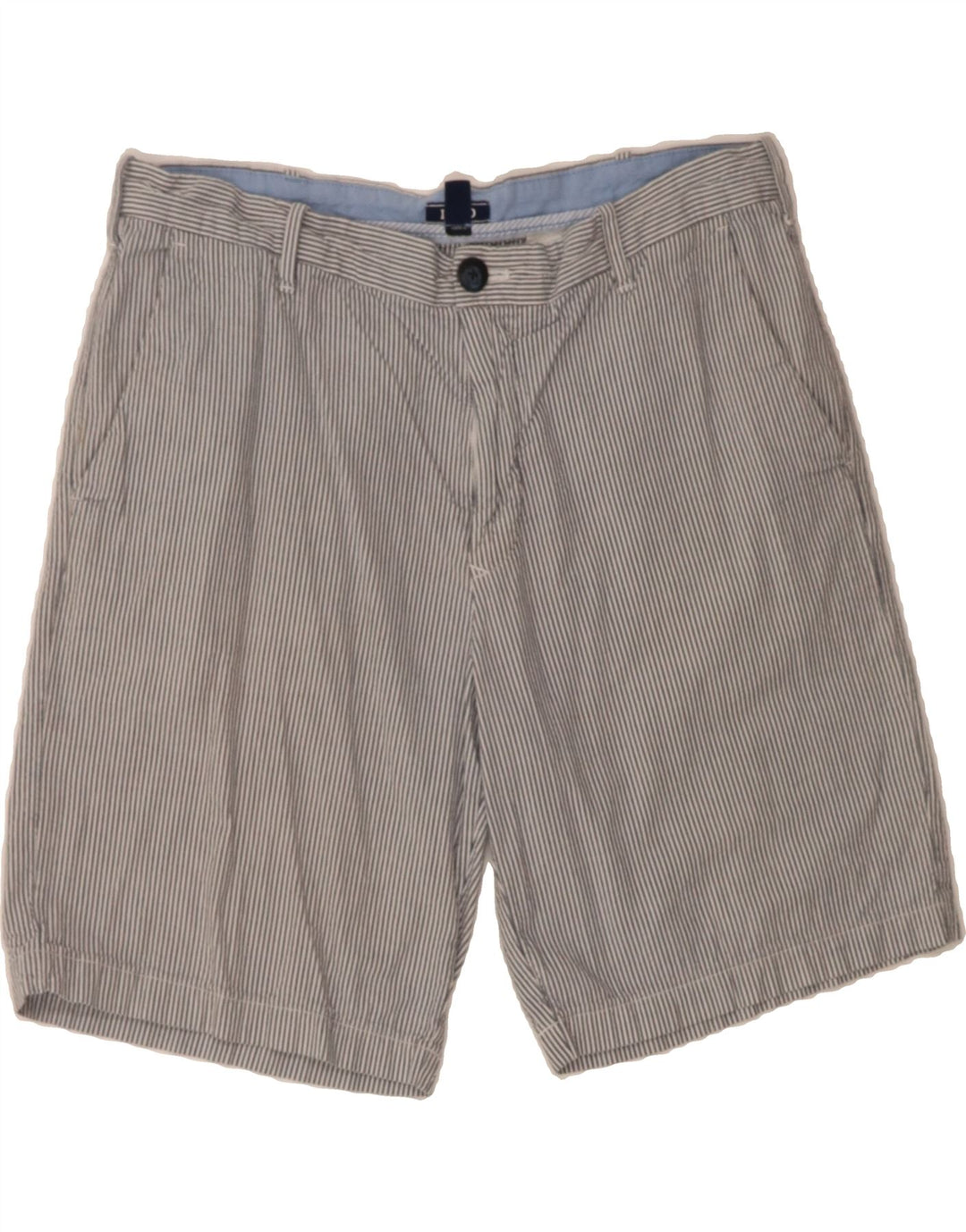 IZOD Mens Chino Shorts W34 Large Grey Pinstripe Cotton Vintage Izod and Second-Hand Izod from Messina Hembry 