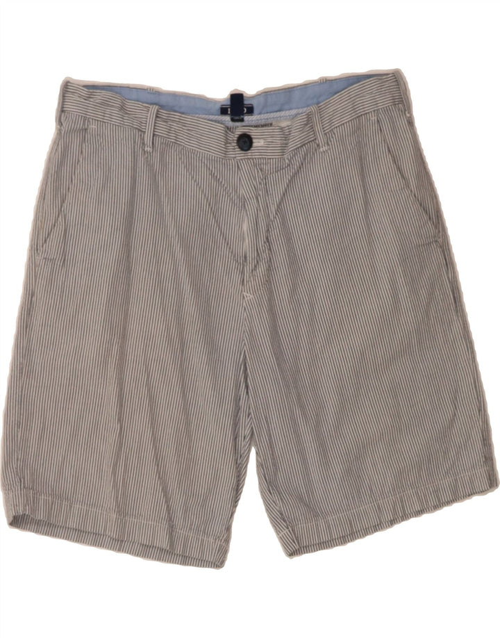 IZOD Mens Chino Shorts W34 Large Grey Pinstripe Cotton Vintage Izod and Second-Hand Izod from Messina Hembry 