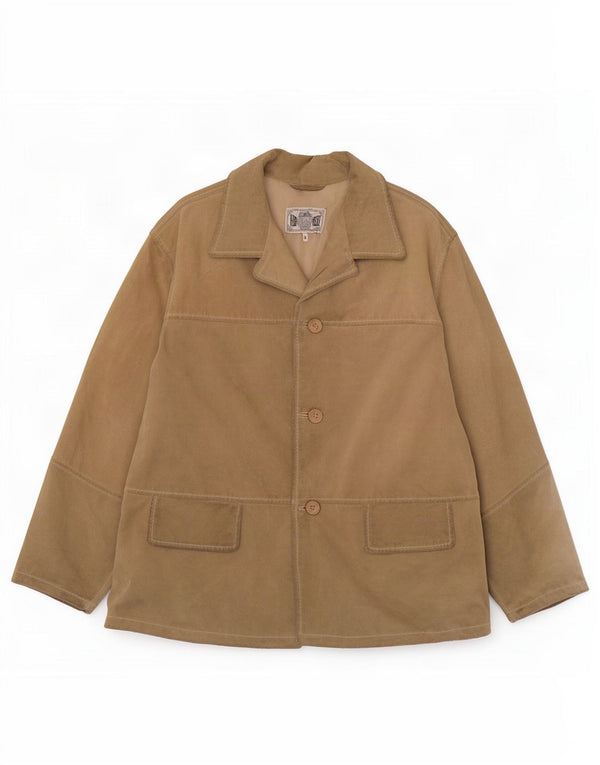 Vintage Mens Suede Jacket UK 38 Medium Beige Leather
