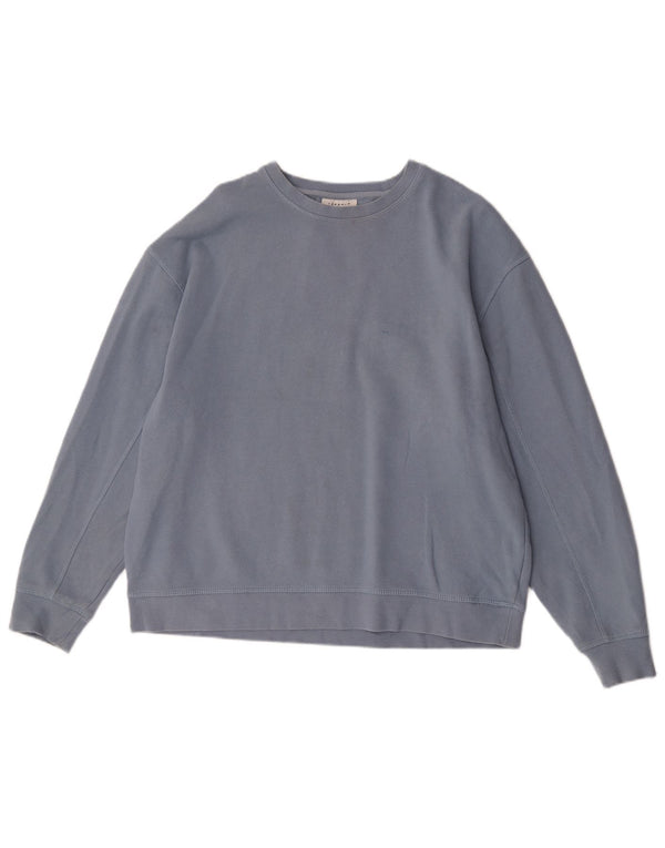 Topshop Womens Oversized Sweatshirt Jumper UK 16 Large Blue Cotton