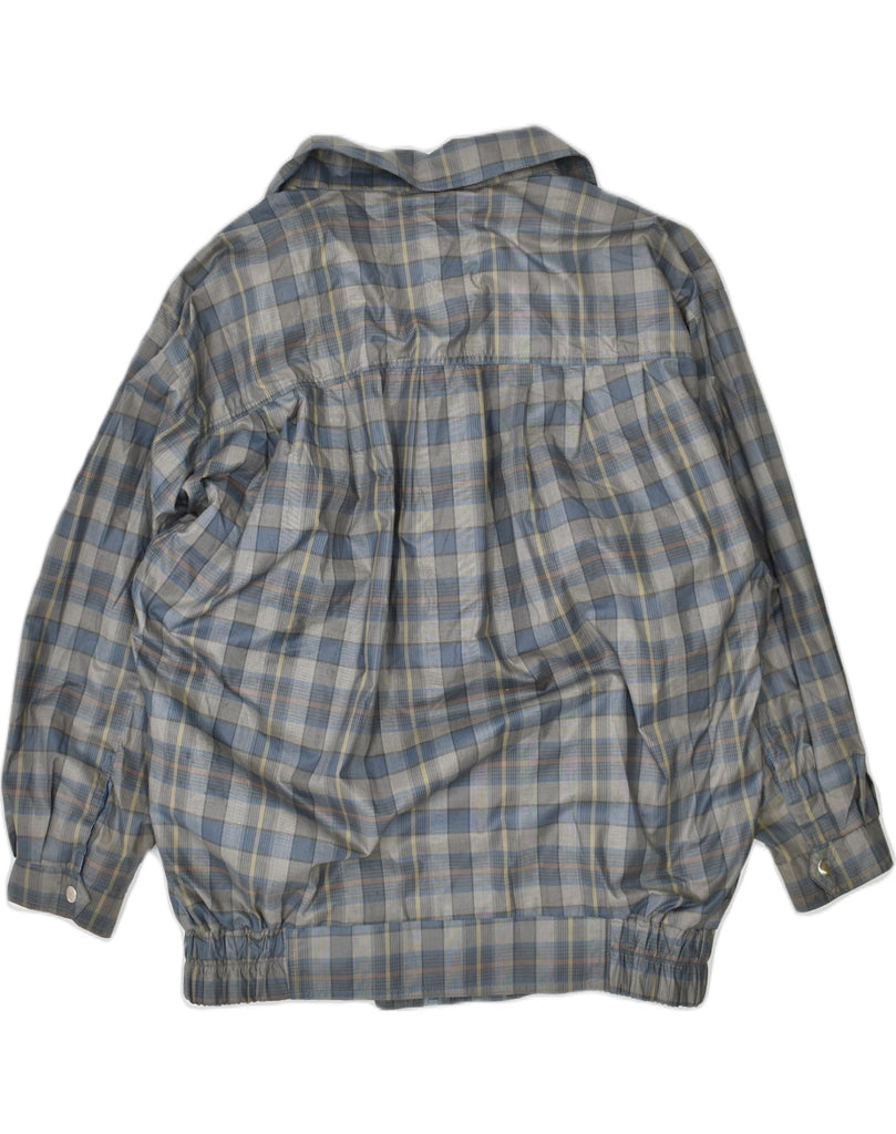 VINTAGE Womens Windbreaker Jacket EU 40 Medium Grey Check Polyester | Vintage | Thrift | Second-Hand | Used Clothing | Messina Hembry 