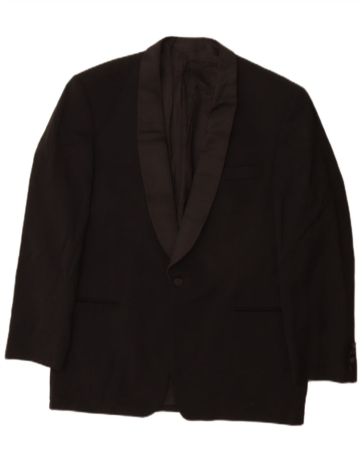 Pierre Cardin Mens 1 Button Blazer Jacket UK 40 Large Black Wool