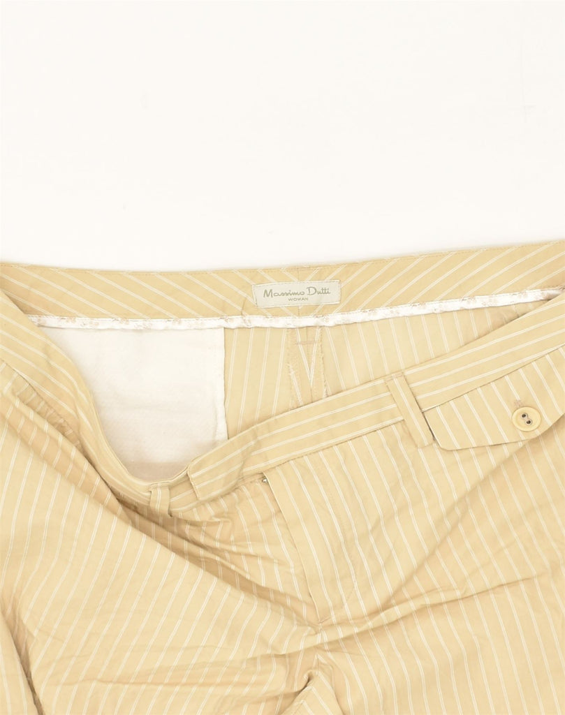 MASSIMO DUTTI Womens Straight Suit Trousers W34 L24  Beige Pinstripe | Vintage Massimo Dutti | Thrift | Second-Hand Massimo Dutti | Used Clothing | Messina Hembry 