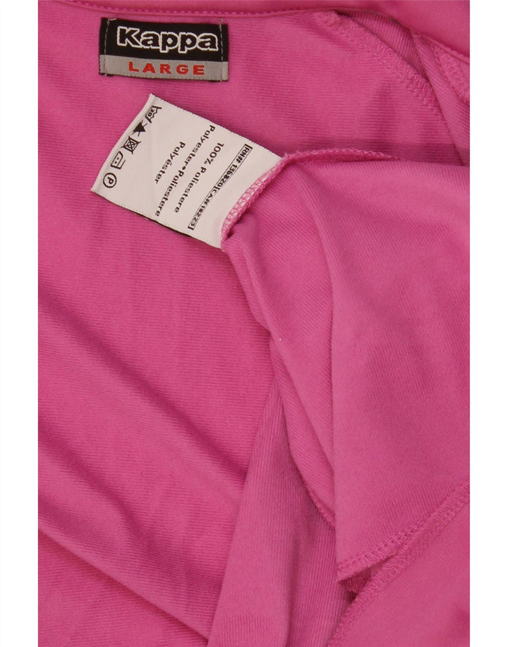 Kappa Womens Tracksuit Top Jacket UK 14 Large Pink Polyester