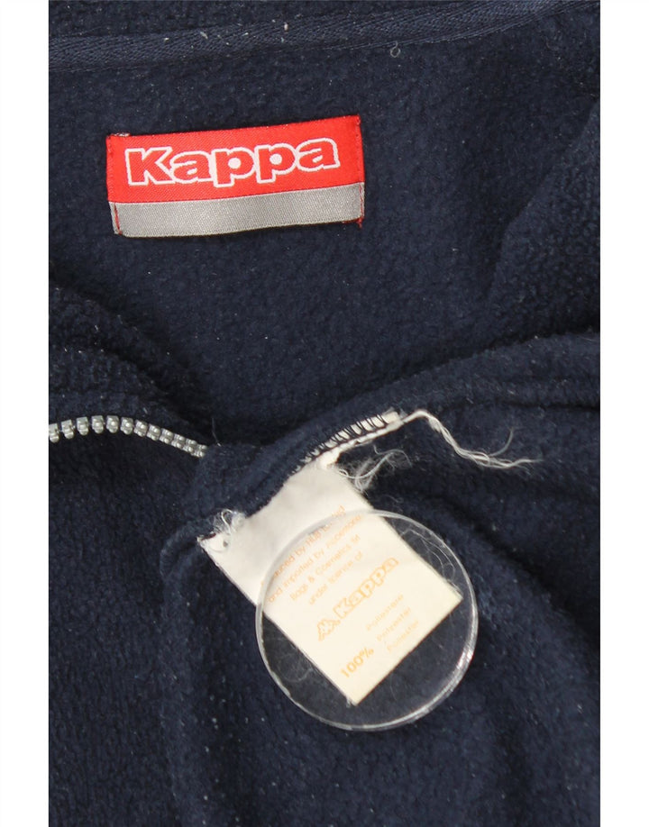 Kappa Mens Zip Neck Fleece Jumper Large Navy Blue Polyester