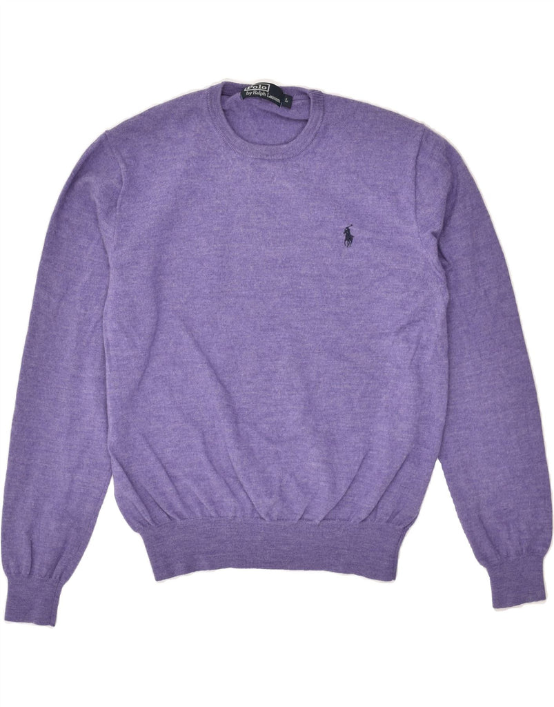 RALPH LAUREN Womens Crew Neck Jumper Sweater UK 14 Large Purple | Vintage Ralph Lauren | Thrift | Second-Hand Ralph Lauren | Used Clothing | Messina Hembry 