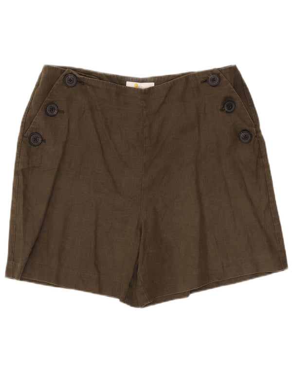 Boden Womens Chino Shorts UK 12 Medium W32 Khaki Linen