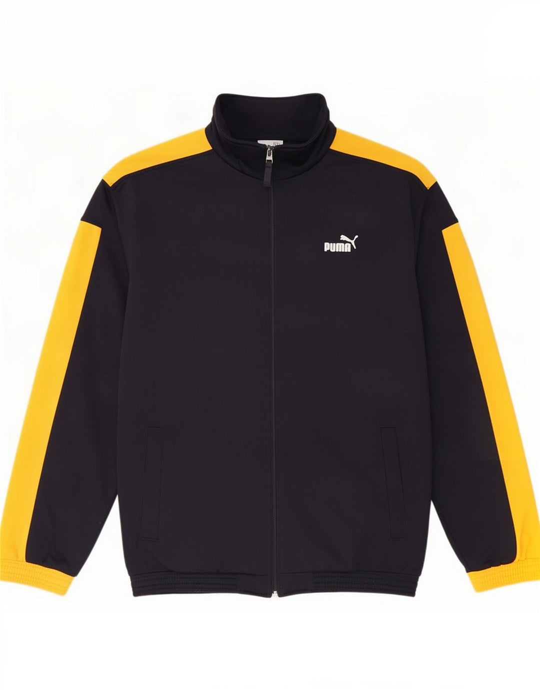 Puma Boys Tracksuit Top Jacket 15-16 Years Navy Blue Colourblock Polyester