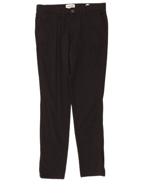 Jack & Jones Mens Slim Chino Trousers W30 L30 Black Cotton