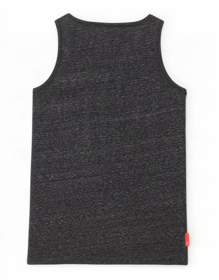 Superdry Womens Graphic Vest Top UK 10 Small Grey Flecked Polyester