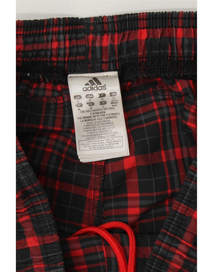 Adidas Mens Sport Shorts Medium  Red Check Polyester