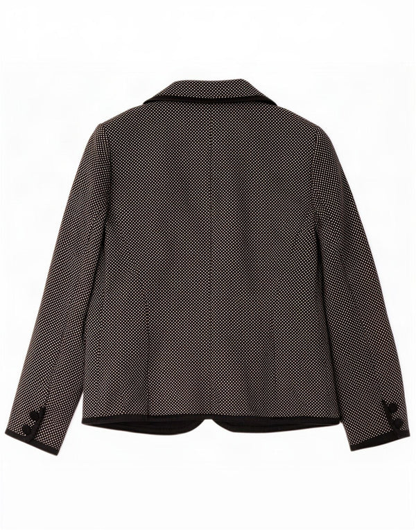 Luisa Spagnoli Womens 3 Button Blazer Jacket UK 10 Small Black Flecked Wool