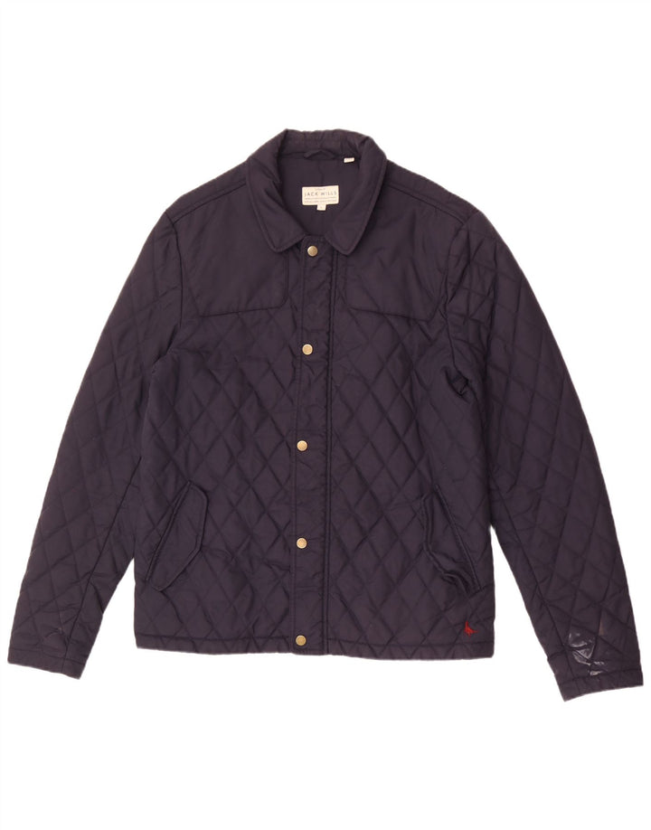 Jack Wills Mens Quilted Jacket UK 40 Large Navy Blue Nylon