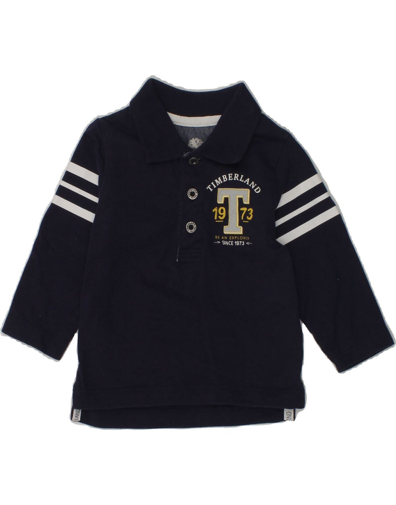 TIMBERLAND Baby Boys Graphic Long Sleeve Polo Shirt 6-9 Months Navy Blue | Vintage Timberland | Thrift | Second-Hand Timberland | Used Clothing | Messina Hembry 