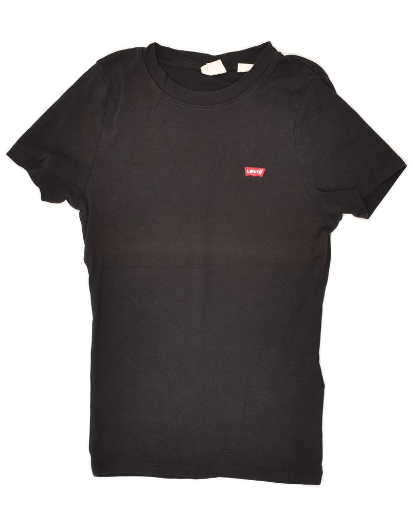 LEVI'S Womens T-Shirt Top UK 6 XS Black Cotton | Vintage Levi's | Thrift | Second-Hand Levi's | Used Clothing | Messina Hembry 