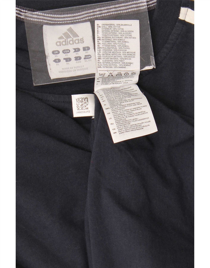 Adidas Mens Top Long Sleeve XL Navy Blue Cotton