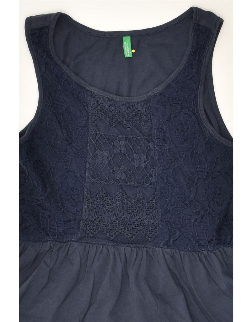 BENETTON Girls Sleeveless Basic Dress 11-12 Years Navy Blue | Vintage Benetton | Thrift | Second-Hand Benetton | Used Clothing | Messina Hembry 