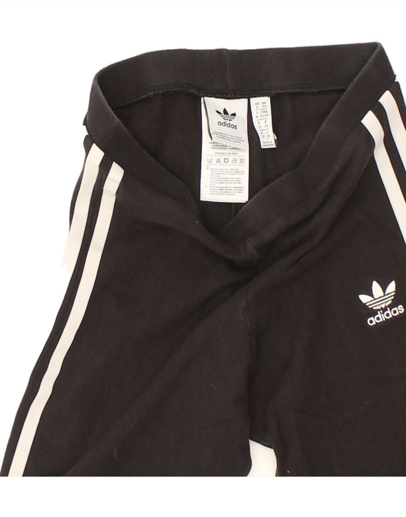 ADIDAS Womens Leggings UK 6 XS  Black Cotton | Vintage Adidas | Thrift | Second-Hand Adidas | Used Clothing | Messina Hembry 