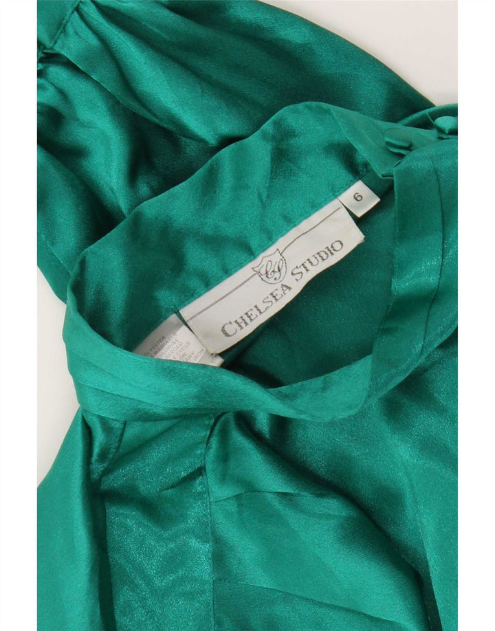 Chelsea Womens Long Sleeve Blouse Top US 6 Medium Green Polyester