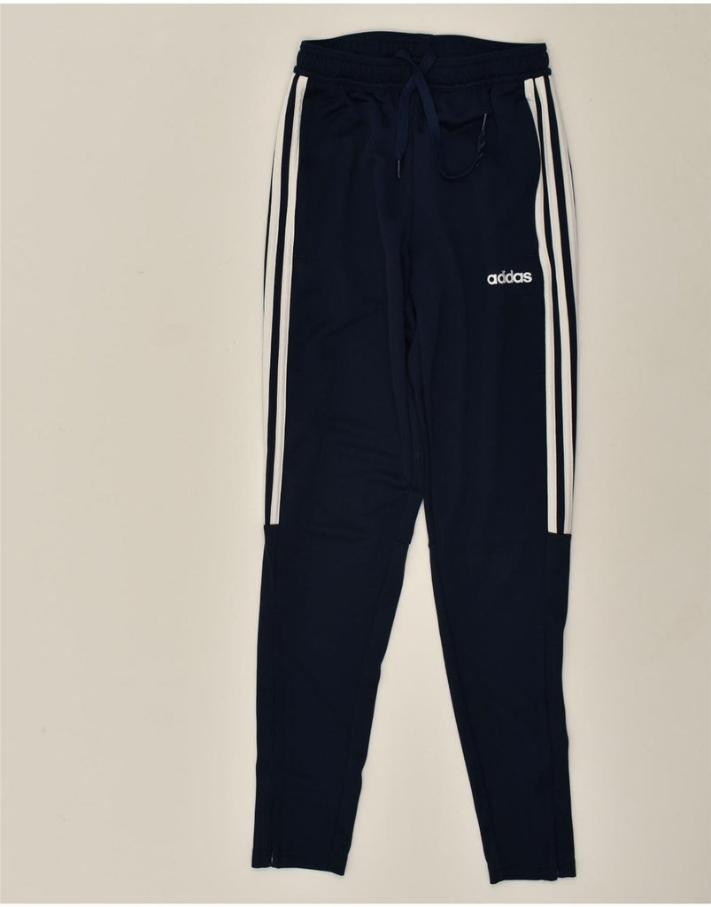 ADIDAS Womens Tracksuit Trousers UK 6 XS Navy Blue Polyester | Vintage Adidas | Thrift | Second-Hand Adidas | Used Clothing | Messina Hembry 