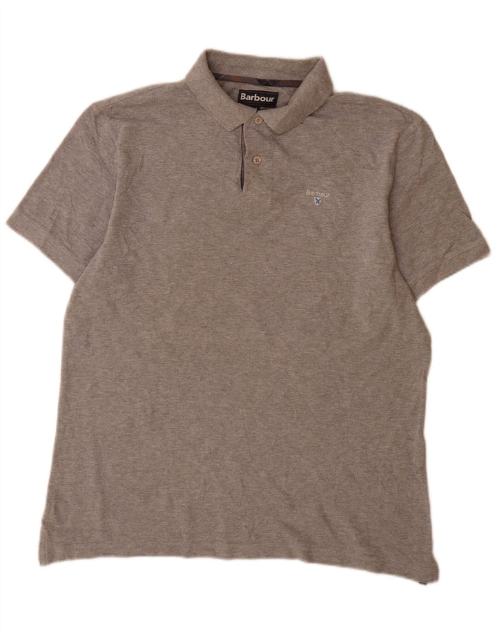 Barbour Mens Polo Shirt XL Grey Cotton