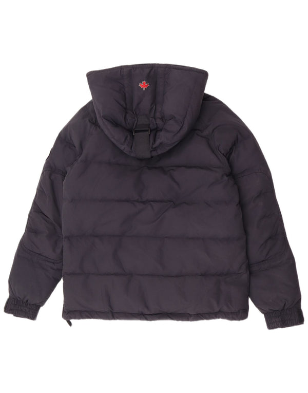 Canadiens Mens Hooded Anorak Padded Jacket UK 34 XS Navy Blue Cotton