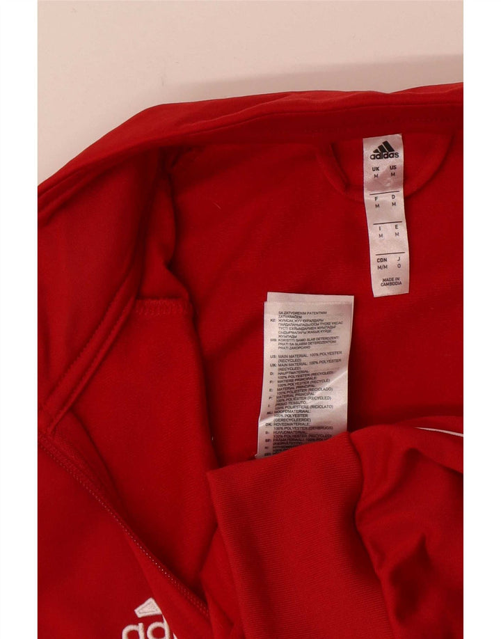 Adidas Mens Tracksuit Top Jacket Medium Red Polyester
