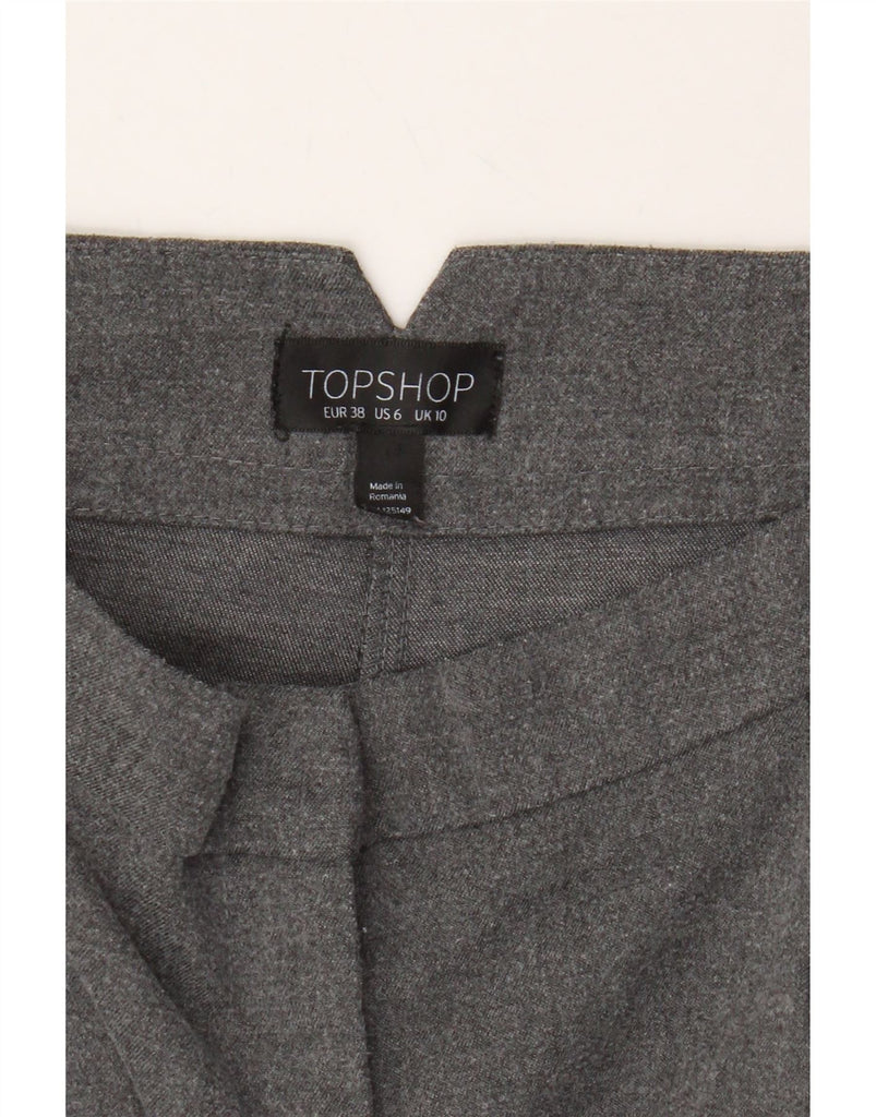 TOPSHOP Womens Pegged Cropped Trousers UK 10 Small  W28 L24 Grey Polyester Vintage Topshop and Second-Hand Topshop from Messina Hembry 