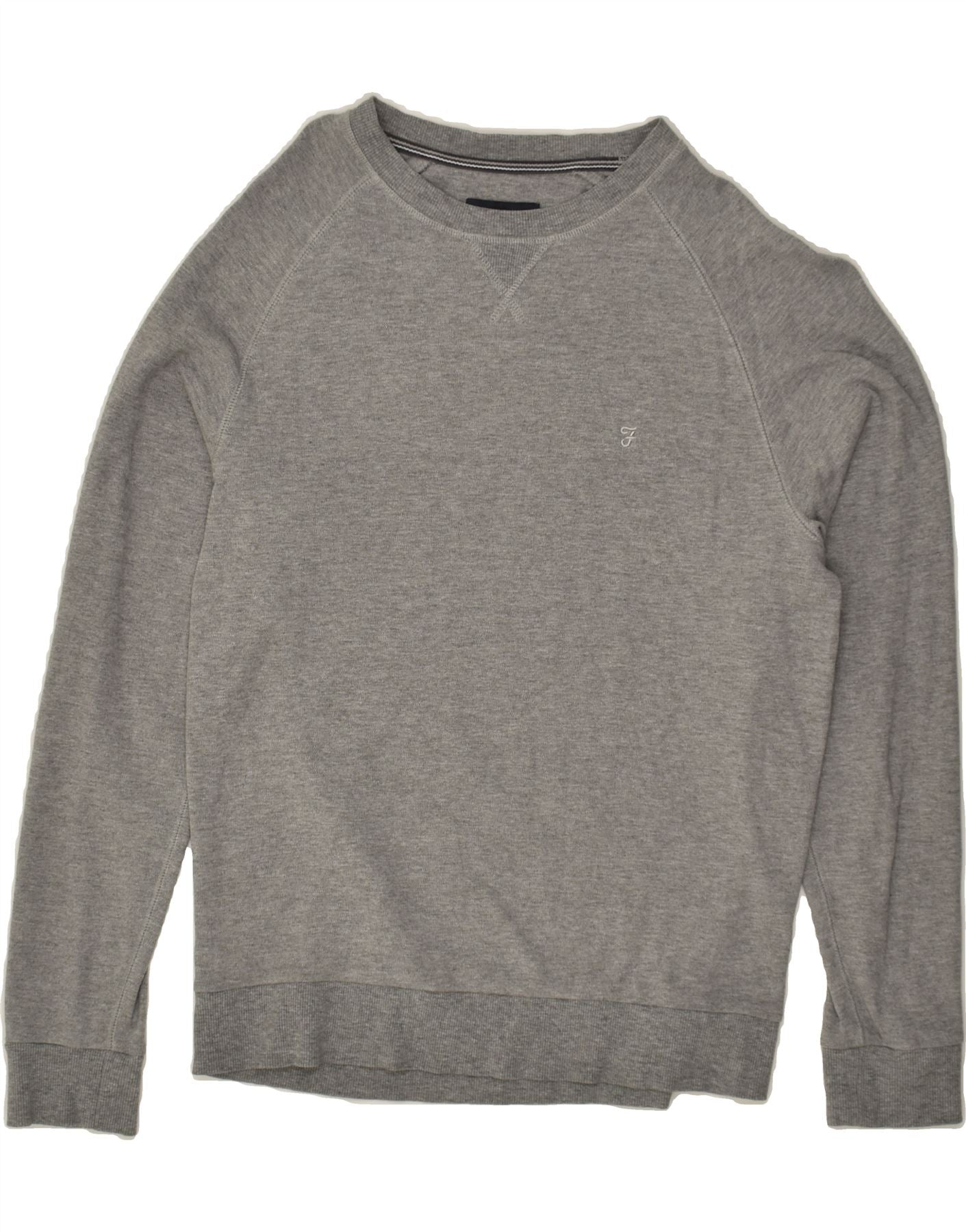 FARAH Mens Sweatshirt Jumper Small Grey Cotton Vintage Second