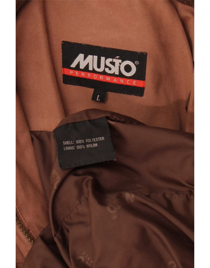 Musto Mens Windbreaker Jacket UK 40 Large Brown Polyester