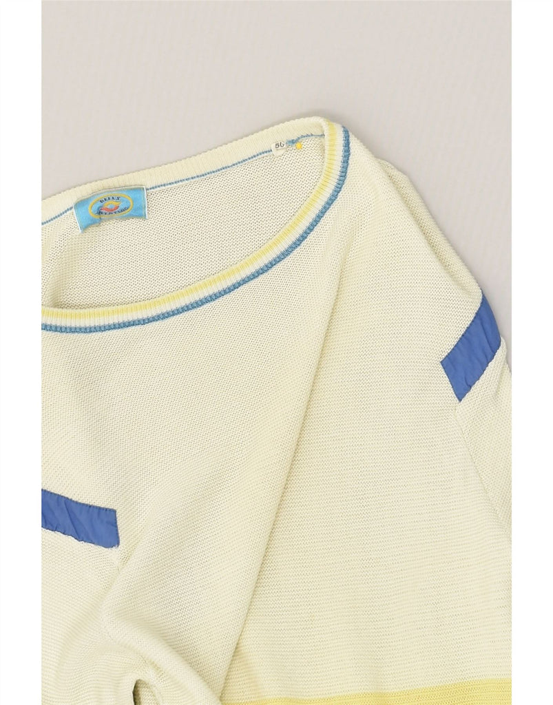 VINTAGE Womens Boat Neck Jumper Sweater IT 50 XL White Colourblock | Vintage Vintage | Thrift | Second-Hand Vintage | Used Clothing | Messina Hembry 