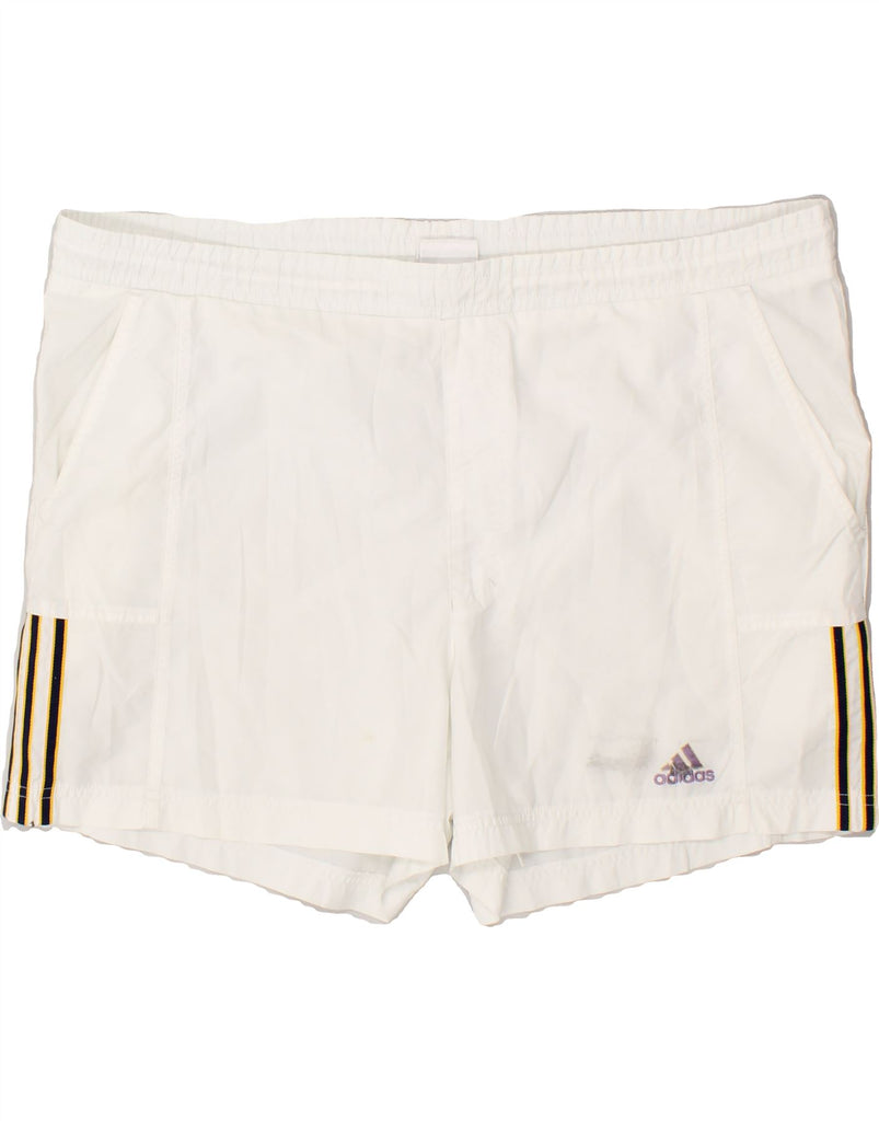 ADIDAS Mens Graphic Sport Shorts 2XL White | Vintage Adidas | Thrift | Second-Hand Adidas | Used Clothing | Messina Hembry 