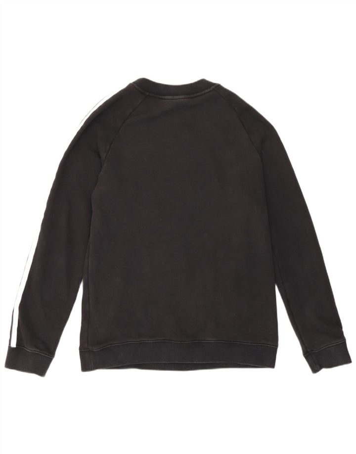 Adidas Womens Sweatshirt Jumper UK 14 Medium Black Cotton