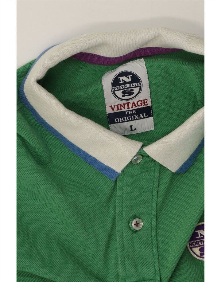 North Sails Mens Rugby Polo Shirt Large Green Striped