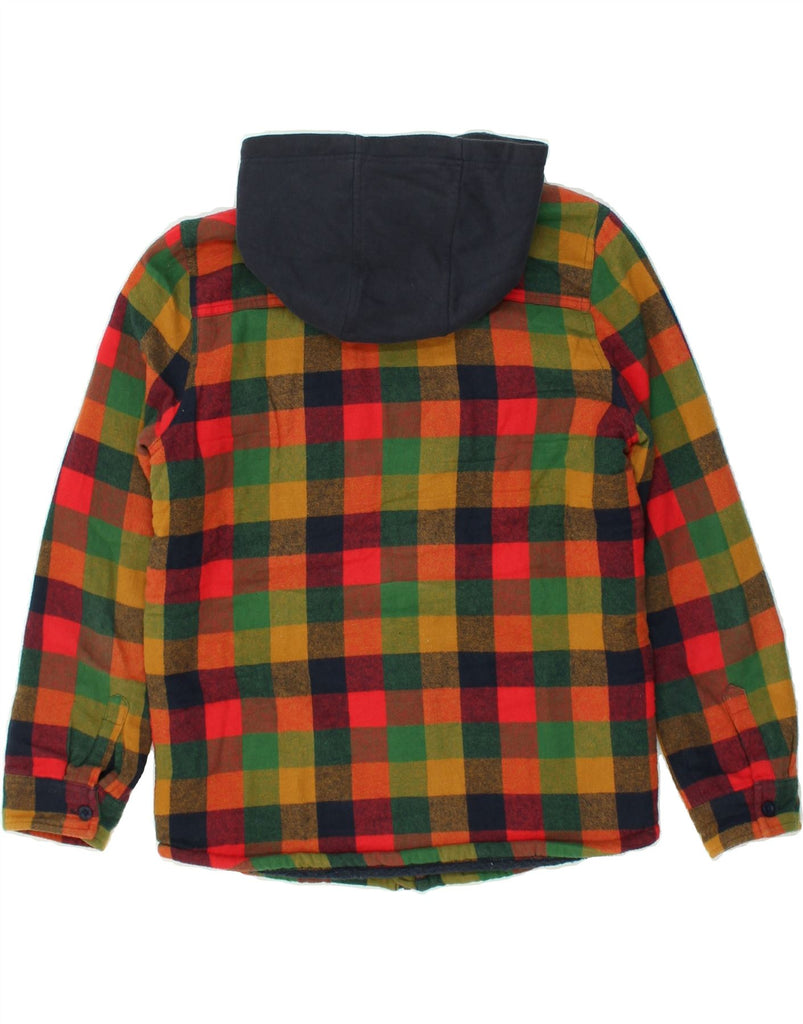 FAT FACE Boys Hooded Flannel Shirt 12-13 Years Multicoloured Check Cotton | Vintage Fat Face | Thrift | Second-Hand Fat Face | Used Clothing | Messina Hembry 