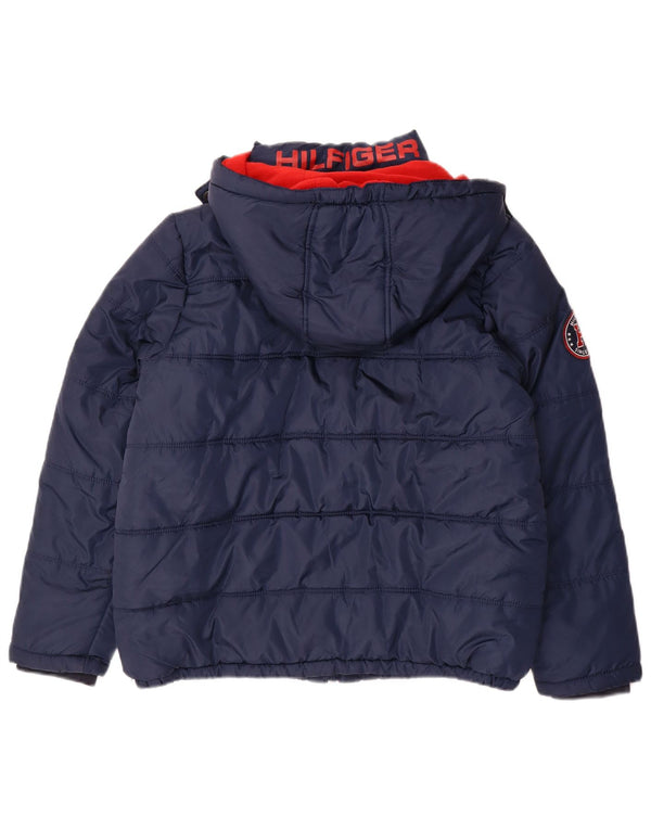 Tommy Hilfiger Boys Hooded Padded Jacket 14-15 Years Large Navy Blue