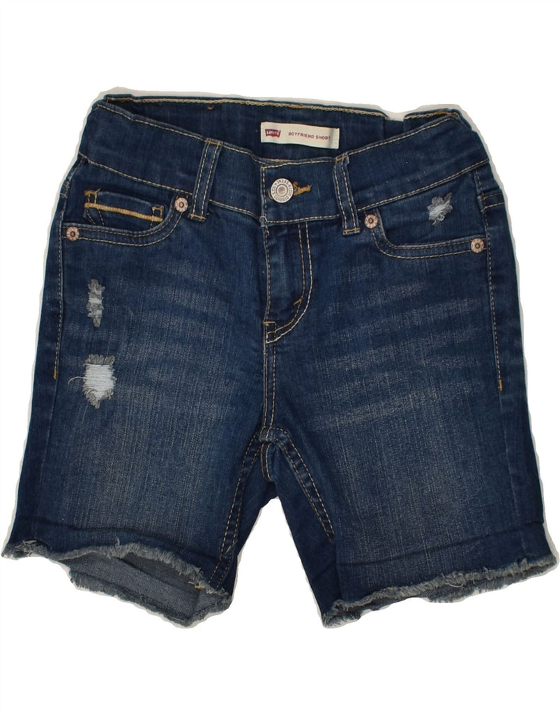 LEVI'S Boys Boyfriend Distressed Denim Shorts 7-8 Years W23  Blue Cotton | Vintage Levi's | Thrift | Second-Hand Levi's | Used Clothing | Messina Hembry 