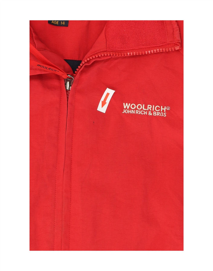 Woolrich Boys Bomber Jacket 13-14 Years Red Polyester