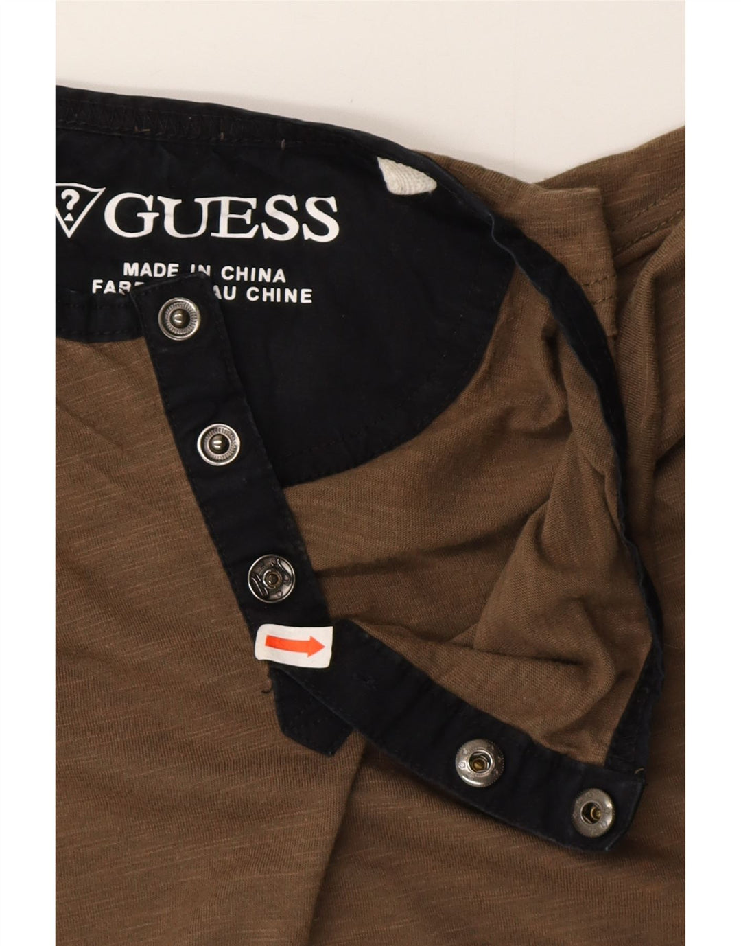 Guess Mens T-Shirt Top Medium Khaki Cotton