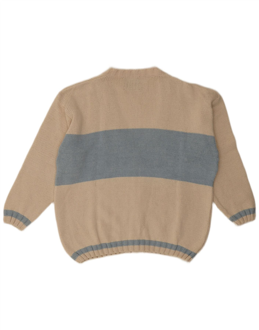 Sercap Mens Cardigan Sweater XL Beige Colourblock Cotton