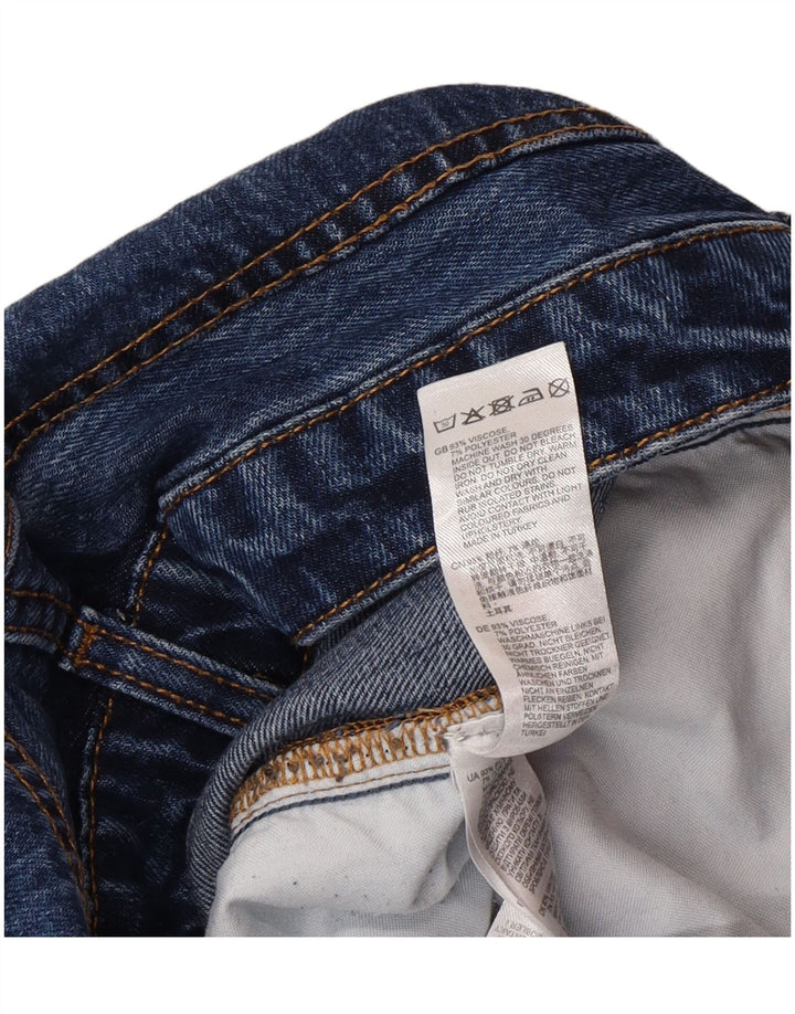 Reiss Mens Distressed Wide Leg Jeans  W30 L33 Blue Viscose