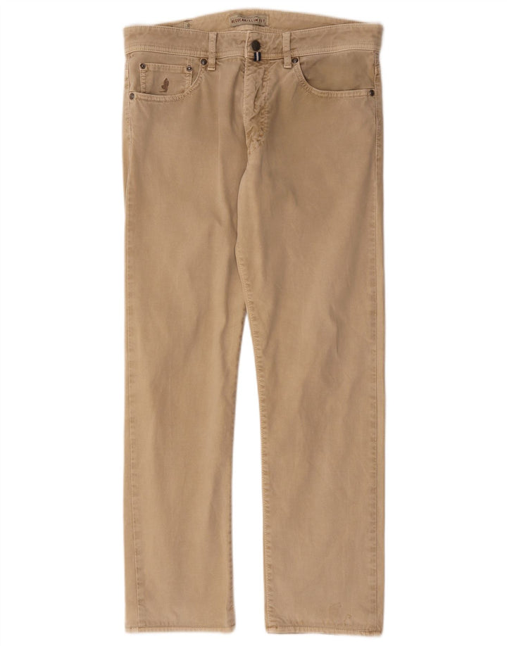 Marlboro Classics Mens Straight Casual Trousers W32 L28 Beige